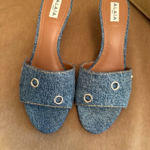 ALAIA Paris Denim Slide Heel - Size 40 - Picture 1 of 3